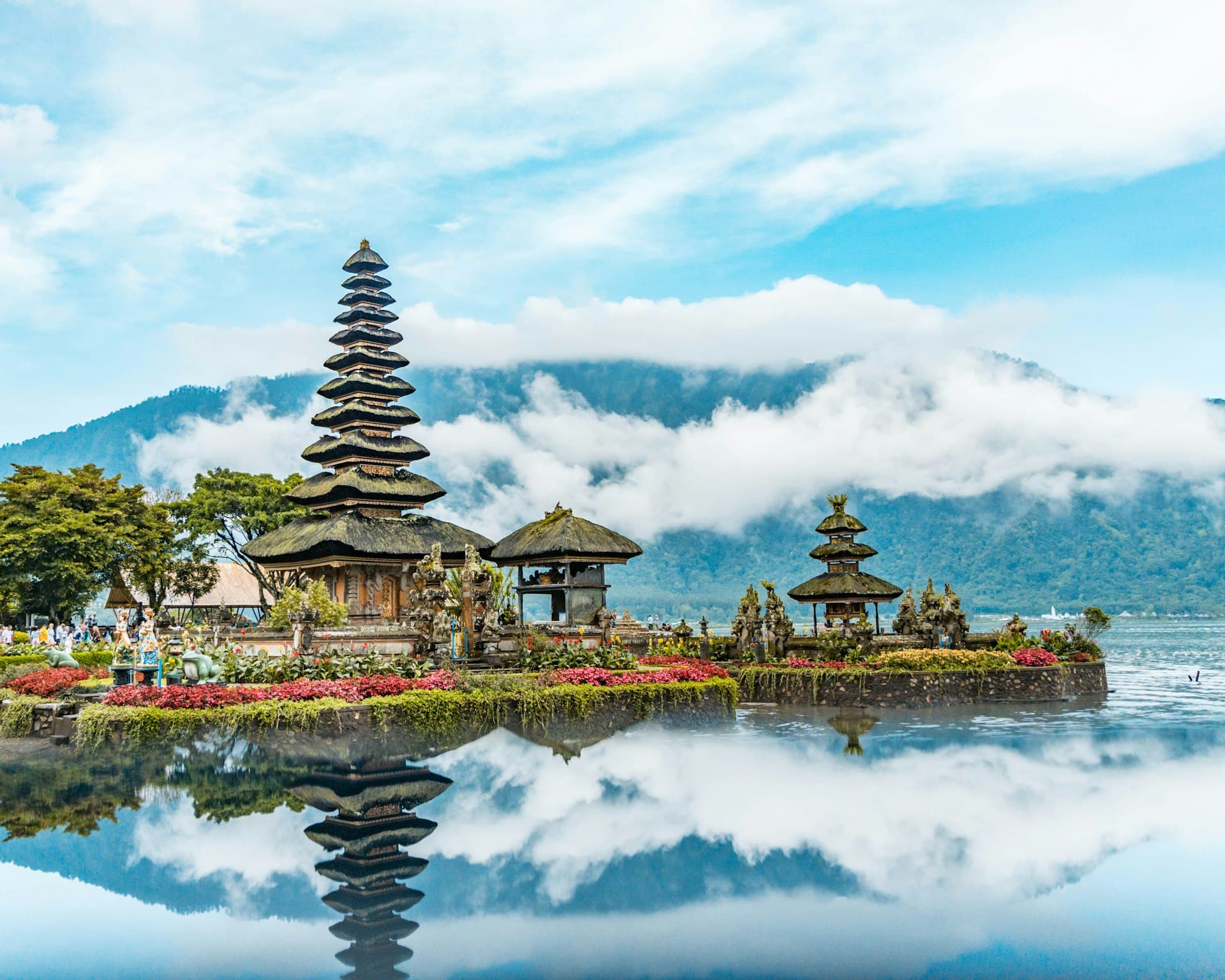 Bali temple gate surrounded by greenery